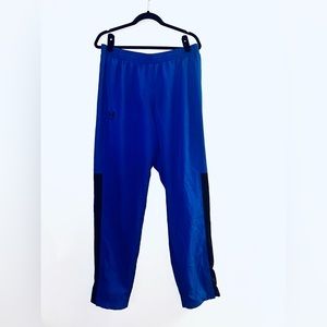Under Armour Track Pants Men’s Large Loose Fit Blue Mesh Lined Training Athletic